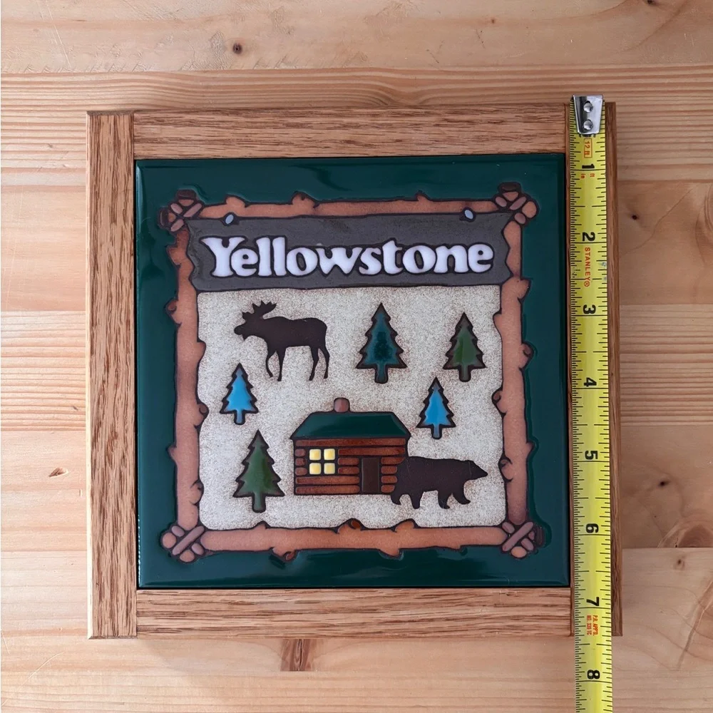 Yellowstone Trivet Masterworks Handcrafted Art Tiles Vintage USA